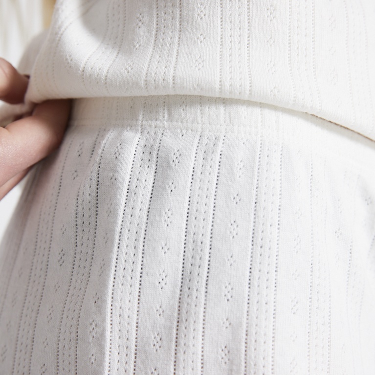 Pointelle shorts "Sibel" White 2